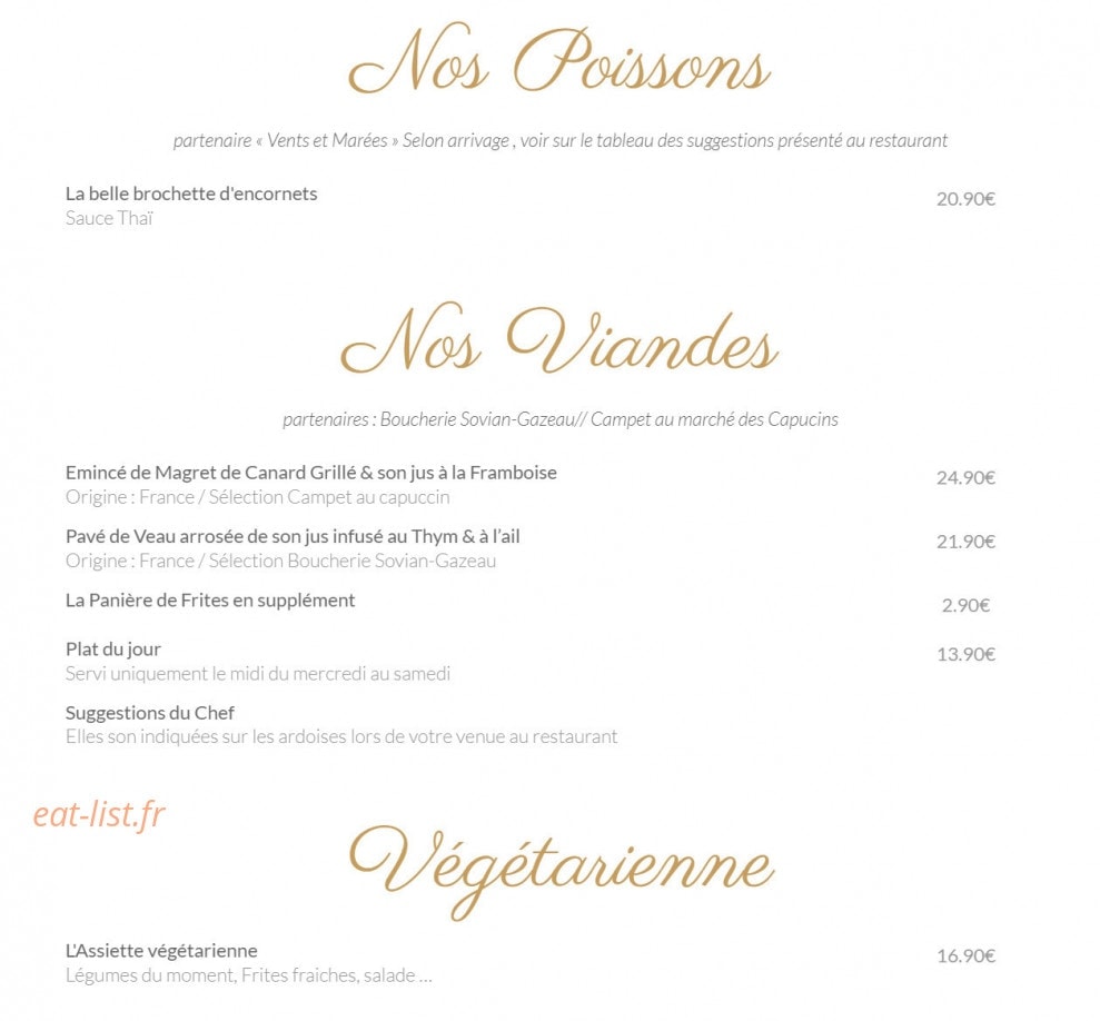 L'auberge André — carte page 2