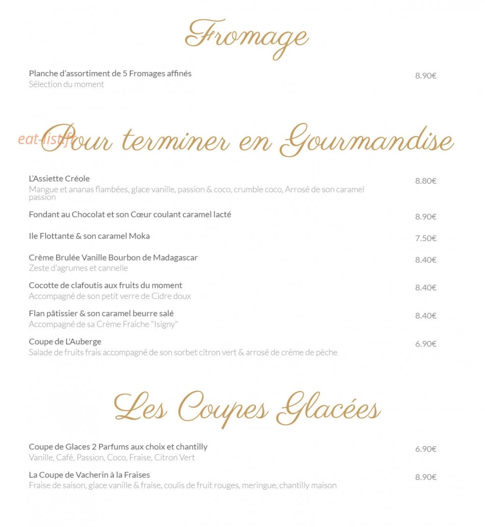 L'auberge André — carte page 3