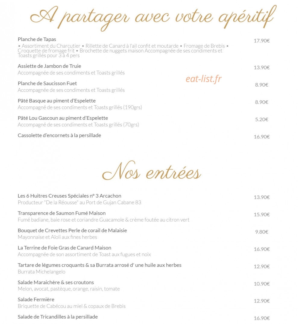 L'auberge André — carte page 1