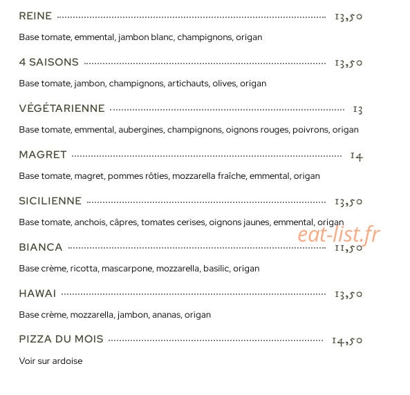 Pizzella — carte page 2
