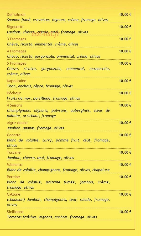Restaurant Pascal D — carte page 2