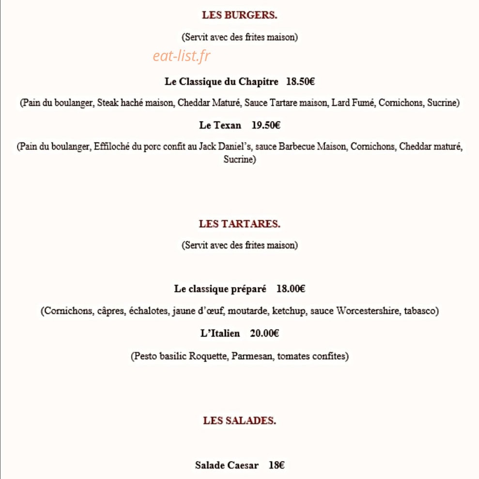 Le Chapitre — carte page 1