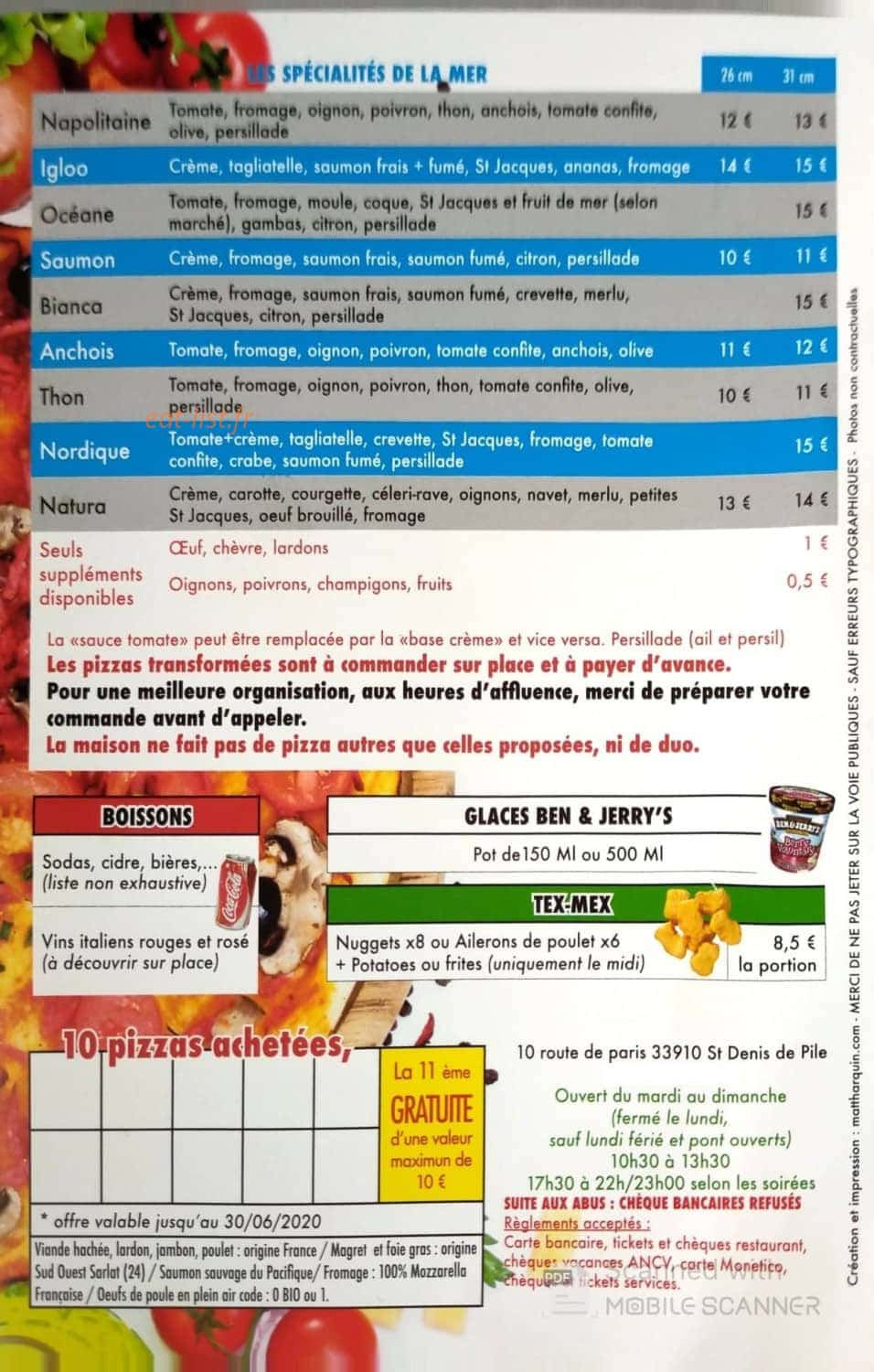 Pizza Mamio — carte page 4