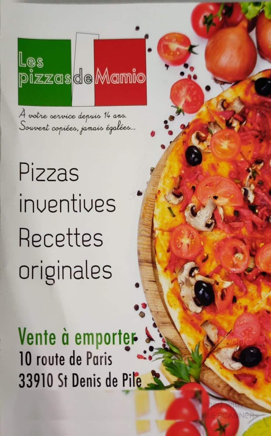 Pizza Mamio — carte page 1