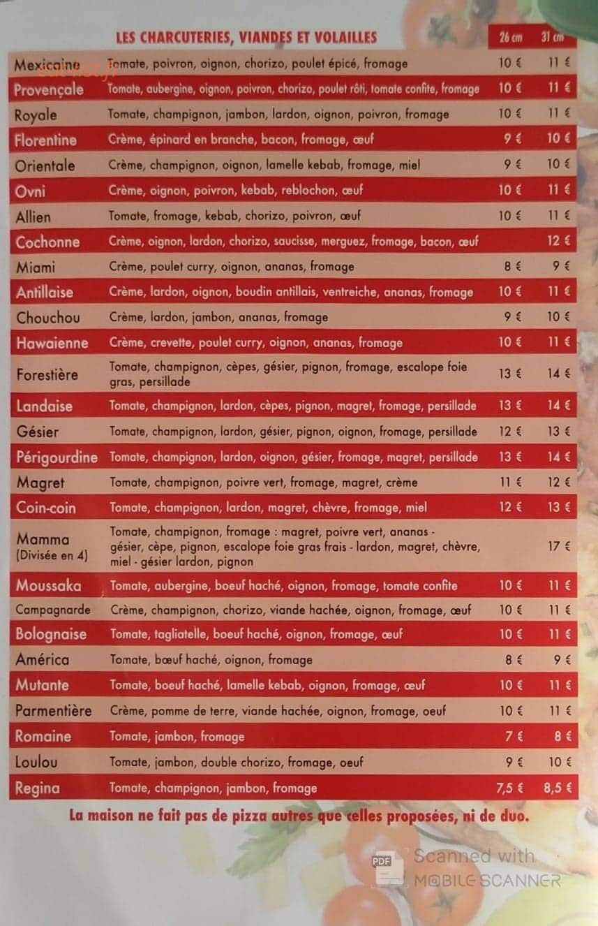 Pizza Mamio — carte page 3