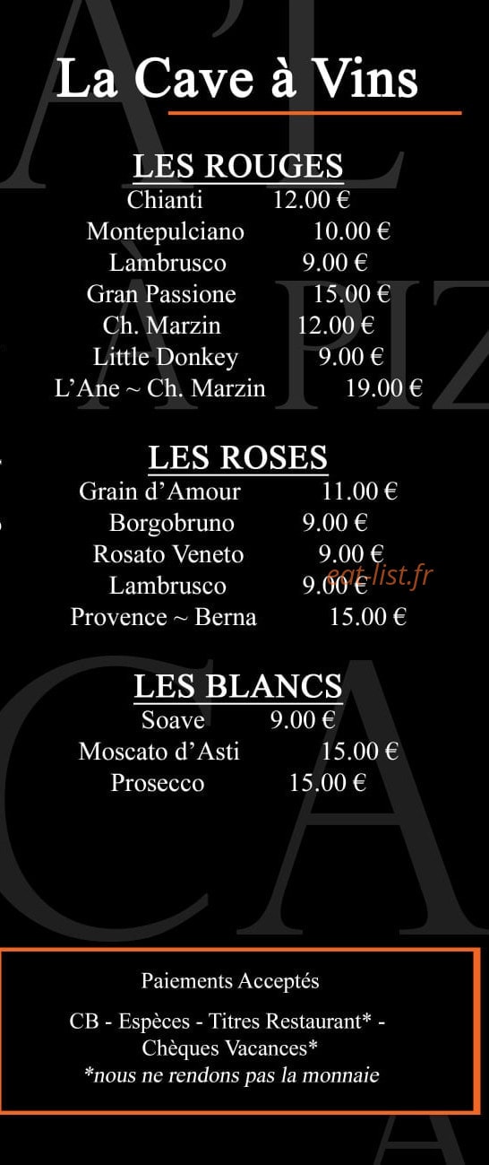 Lesca'l à Pizzas — carte page 4