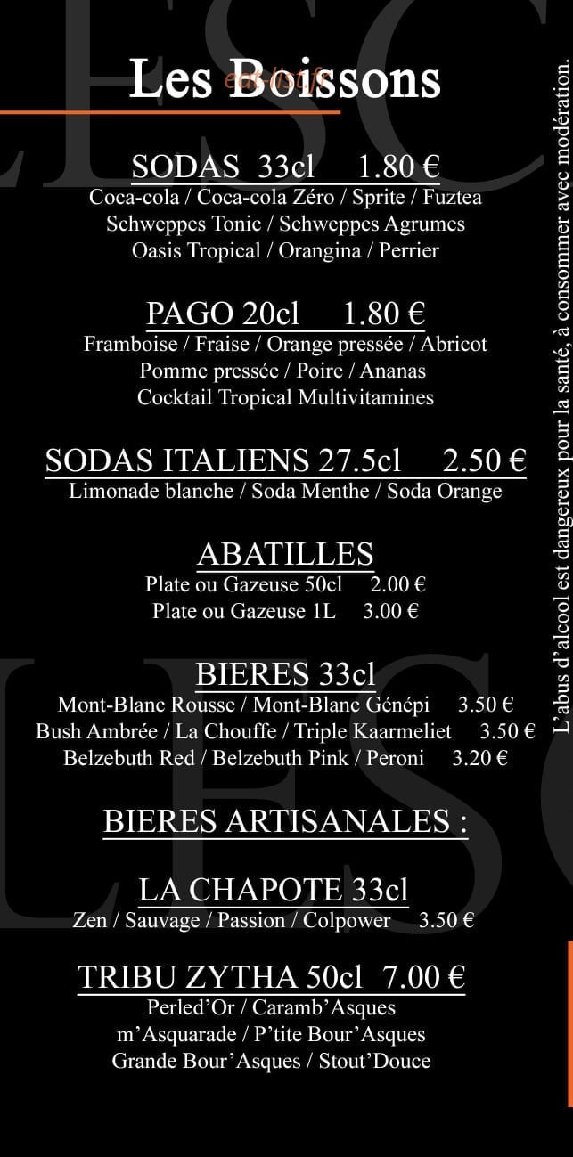 Lesca'l à Pizzas — carte page 5