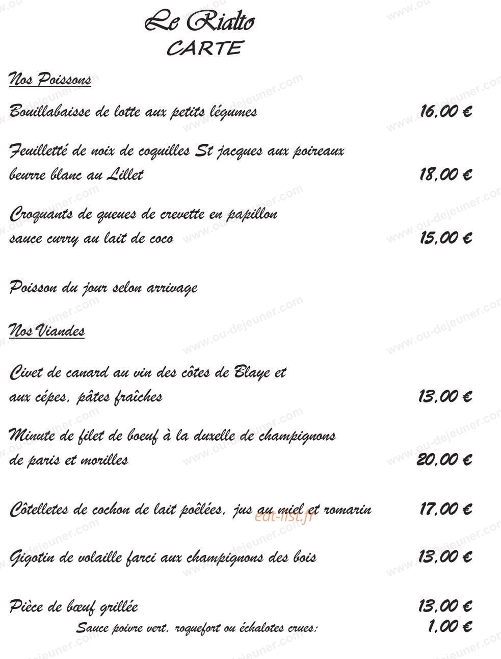 Le Rialto — carte page 7