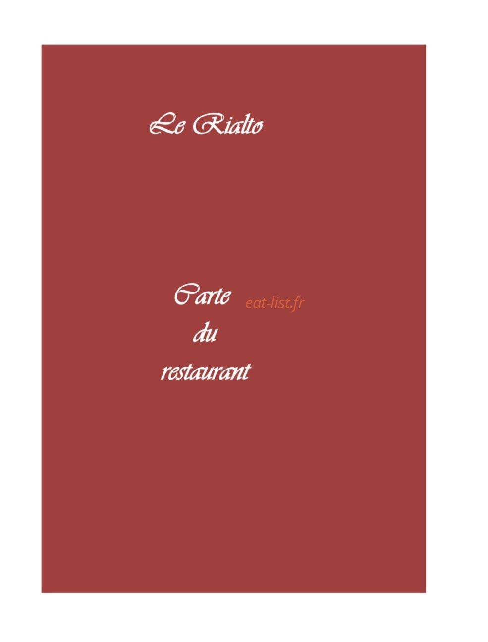 Le Rialto — carte page 1