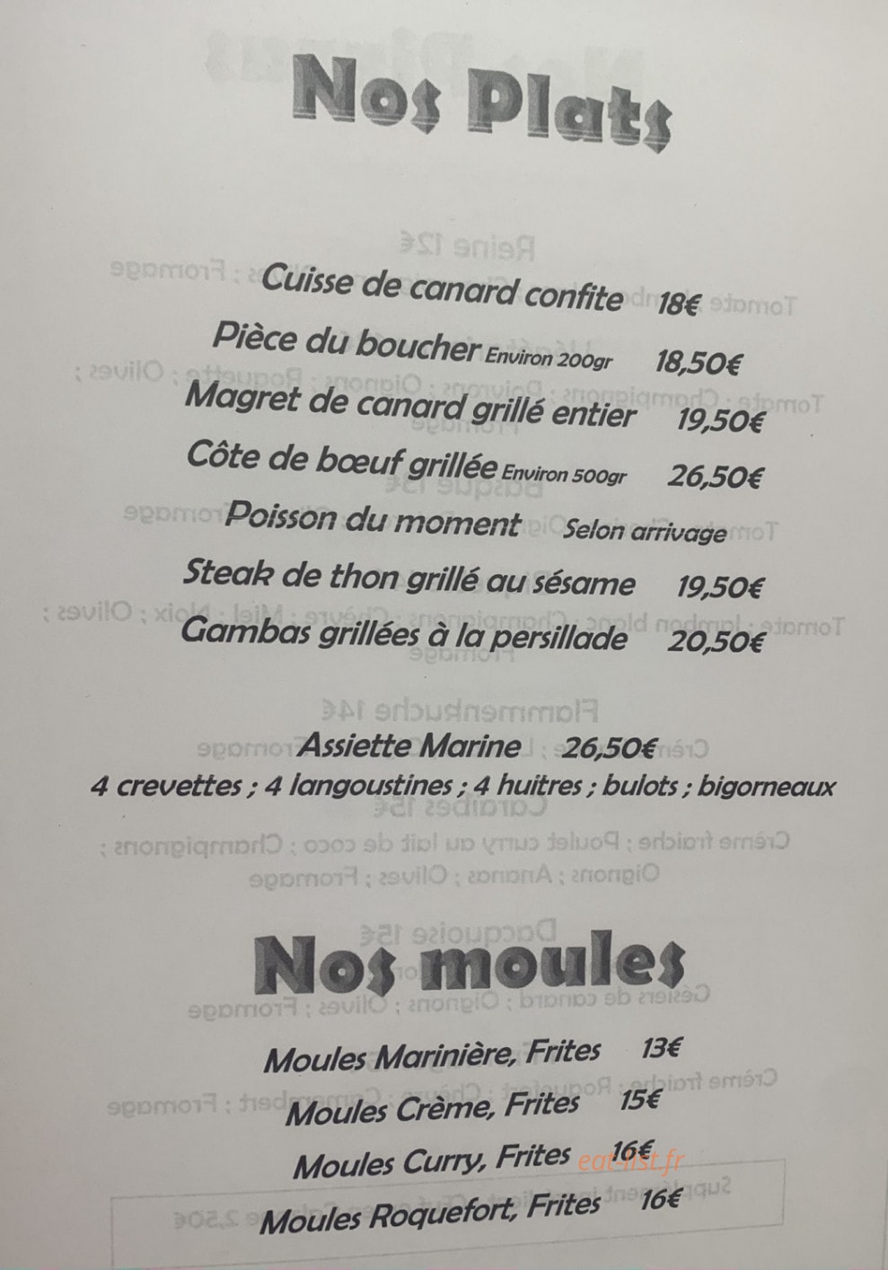 Café Des Dunes — carte page 3