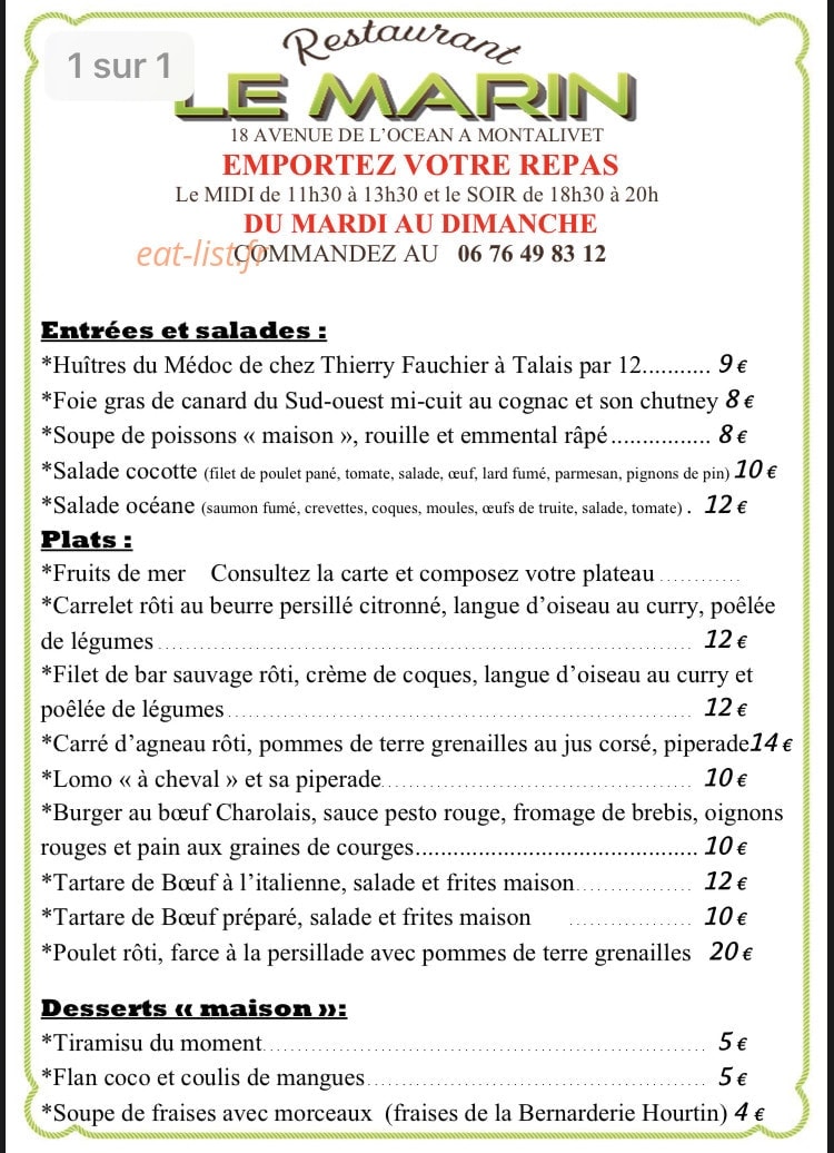 Le marin — carte page 1