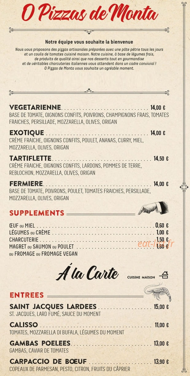 O Pizza de Monta — carte page 4