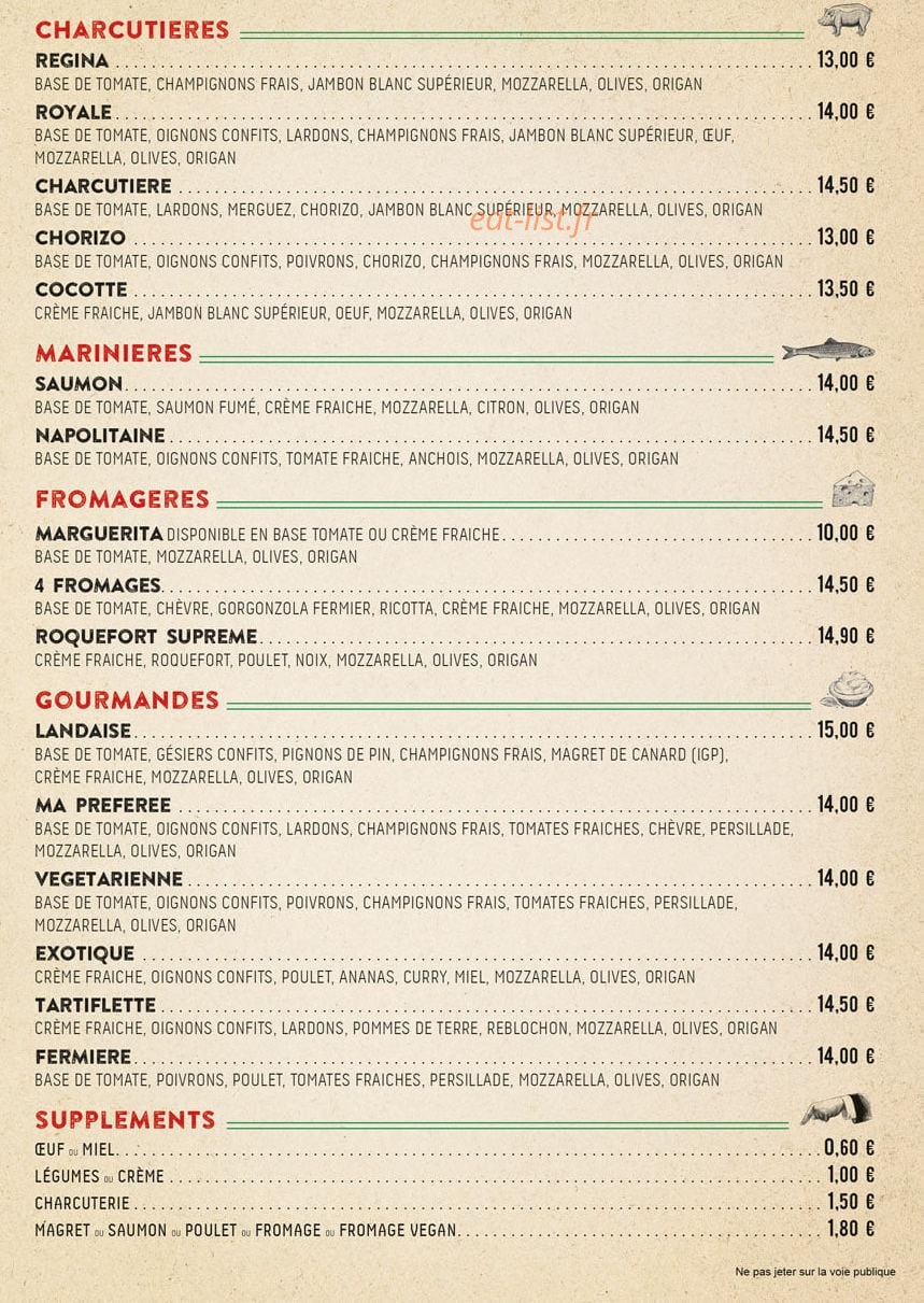O Pizza de Monta — carte page 3