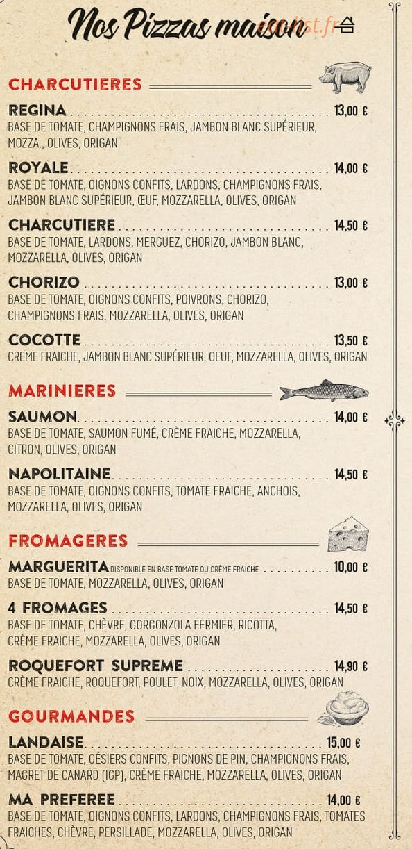 O Pizza de Monta — carte page 2