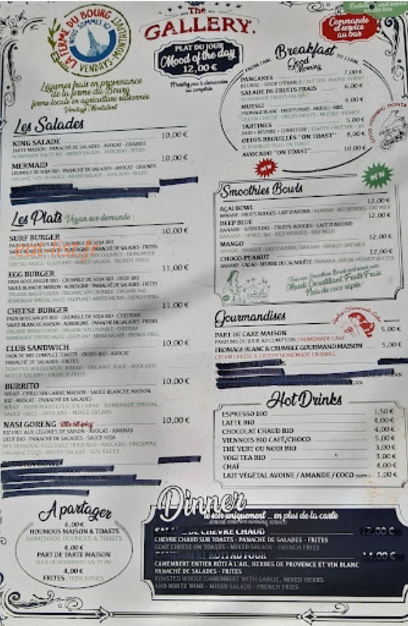 The Gallery — carte page 1