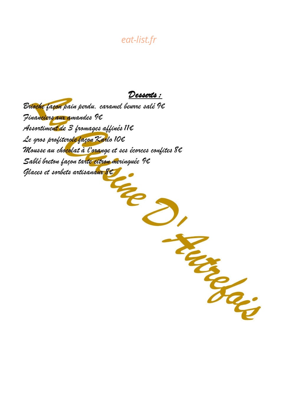 Bistro Karlo — carte page 3
