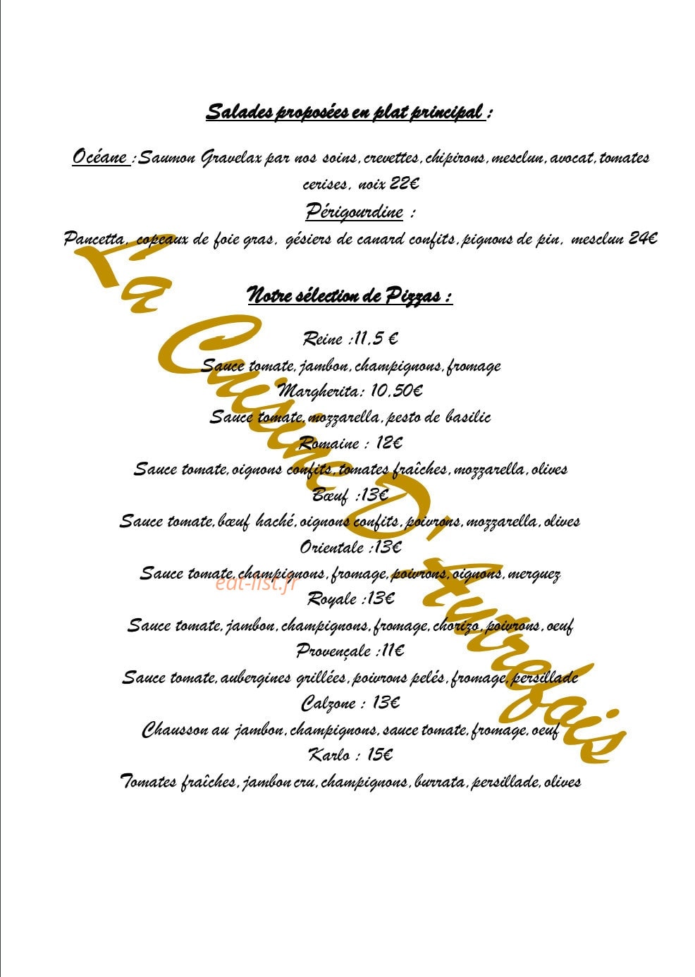 Bistro Karlo — carte page 2