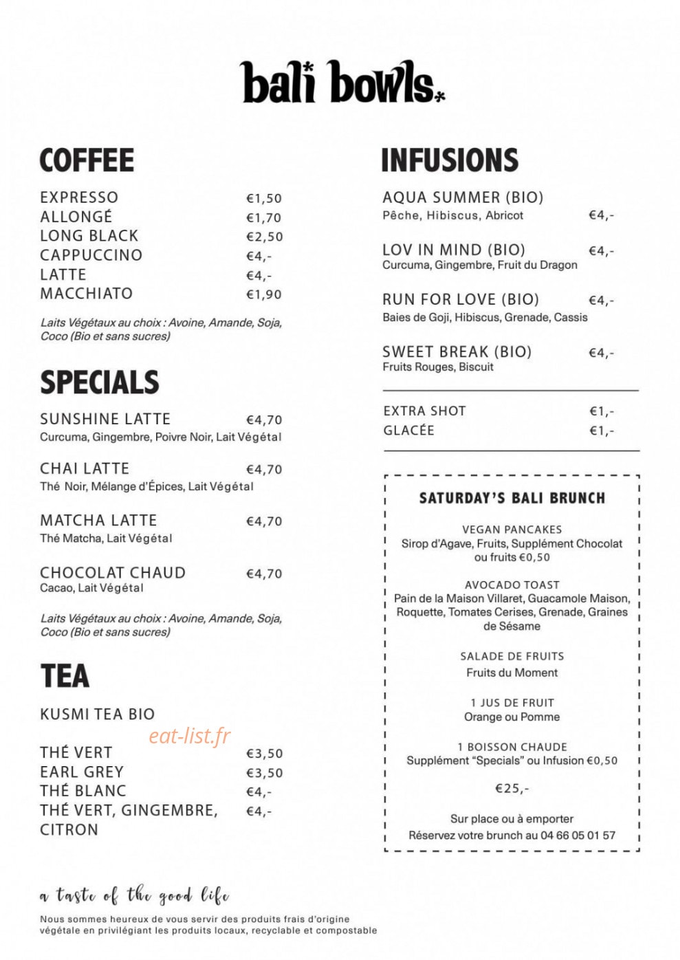 Bali Bowls — carte page 2
