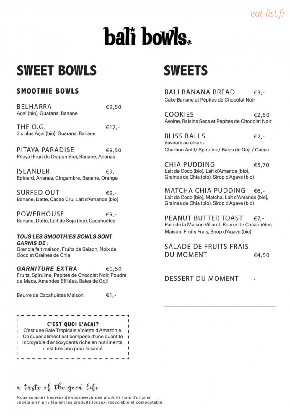 Bali Bowls — carte page 3