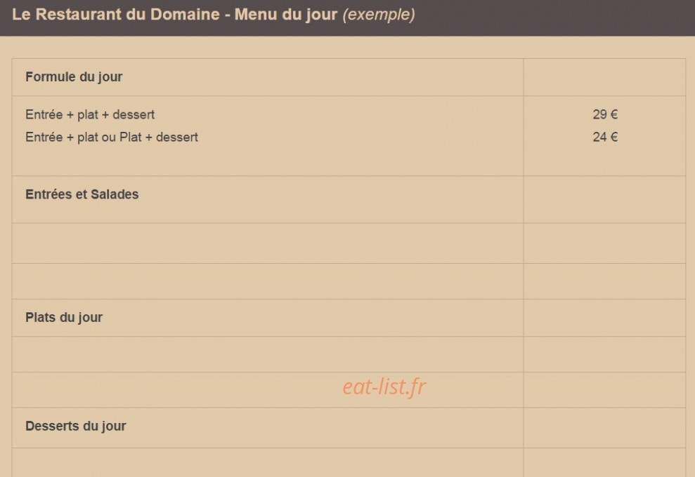 Domaine du Ferret — carte page 2