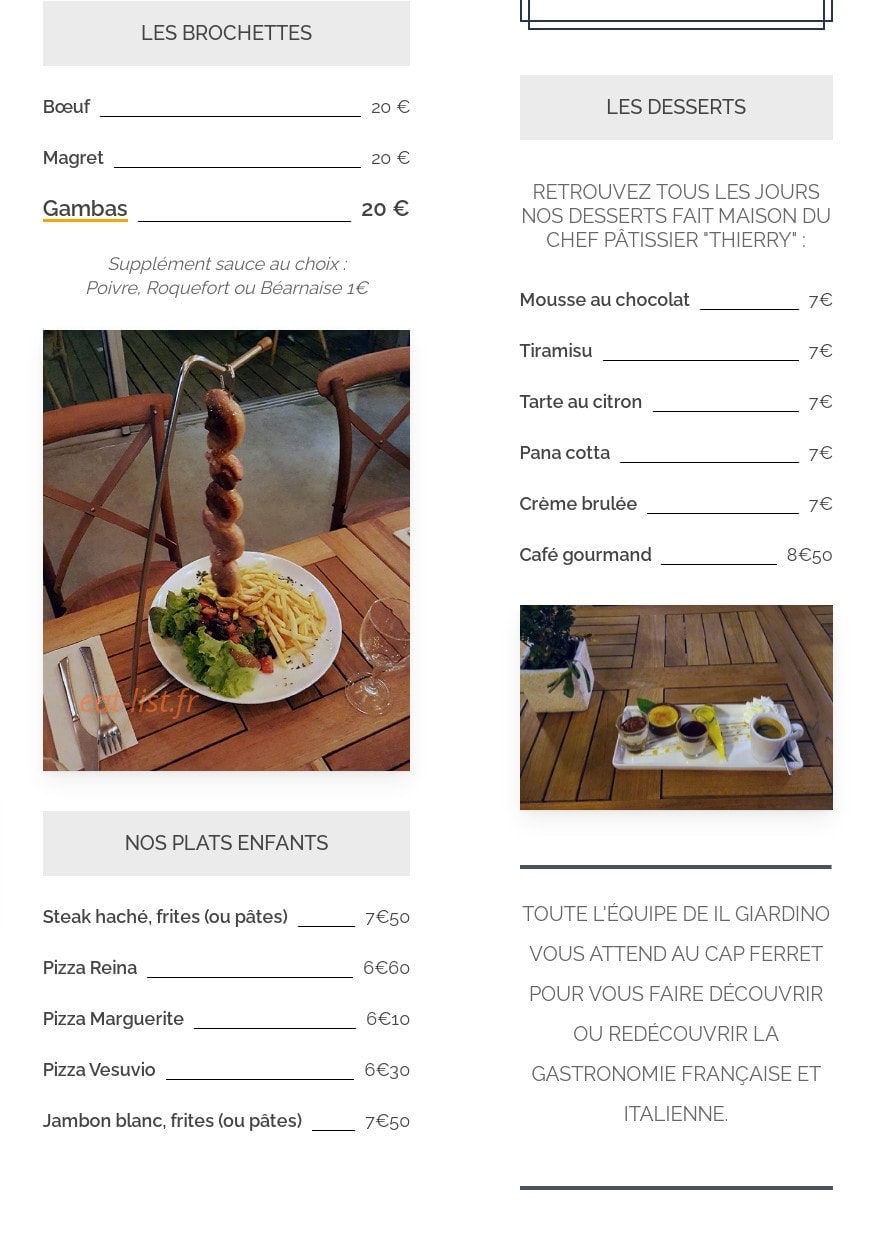 Il Giardino — carte page 4