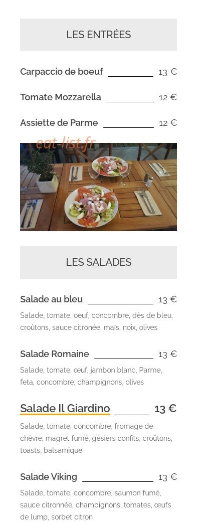 Il Giardino — carte page 2