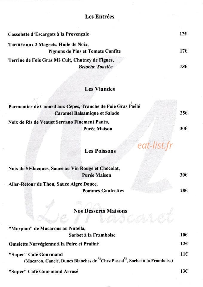 Le Mascaret — carte page 1