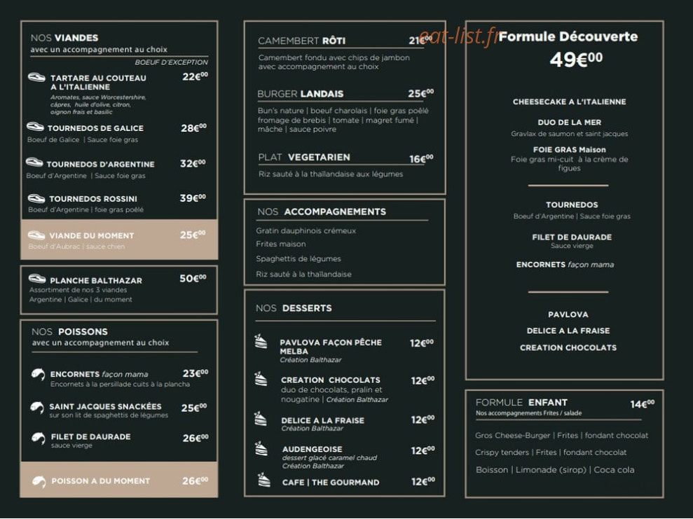 Balthazar — carte page 2