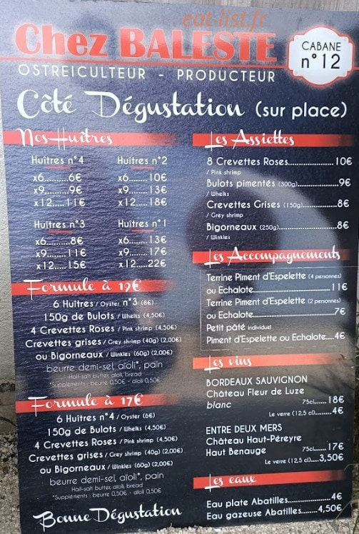Chez Baleste — carte page 1