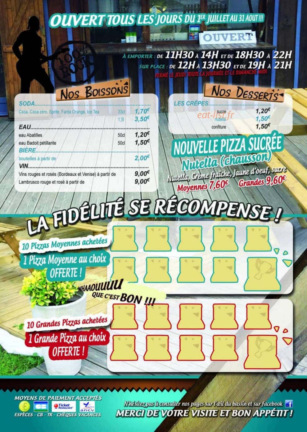 La pizzeria du Lavoir — carte page 3