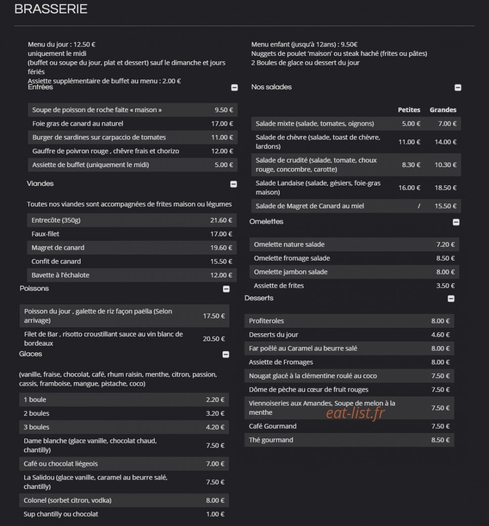Restaurant D'hourtin — carte page 3