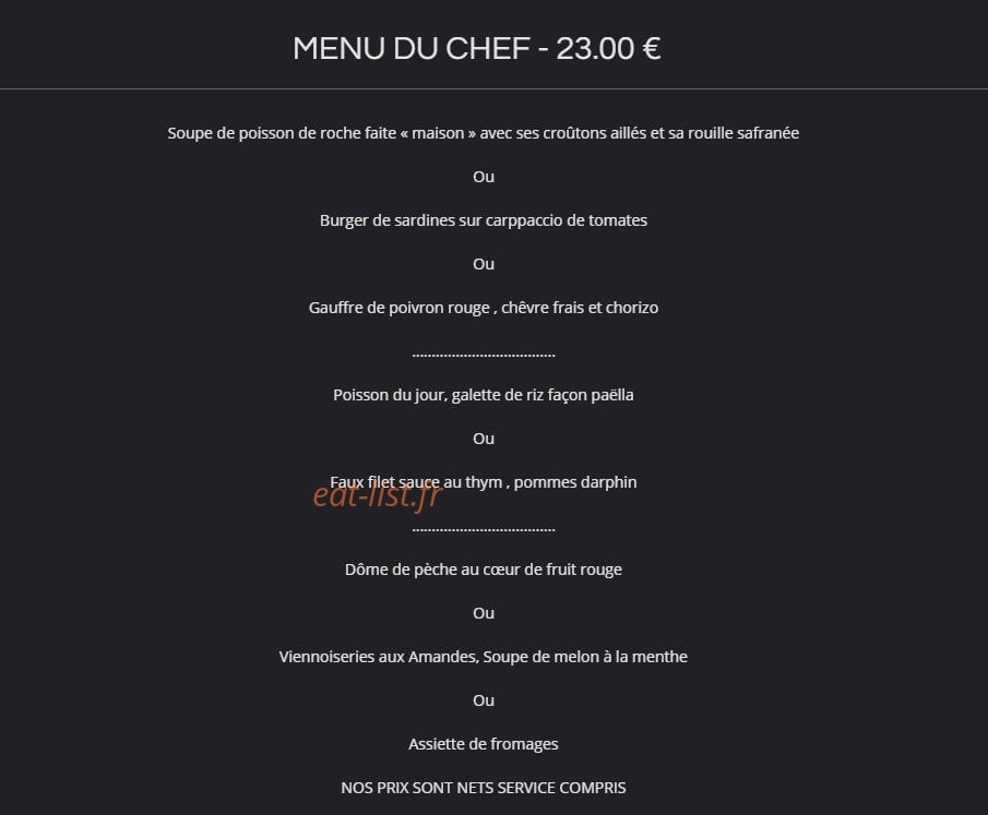 Restaurant D'hourtin — carte page 1