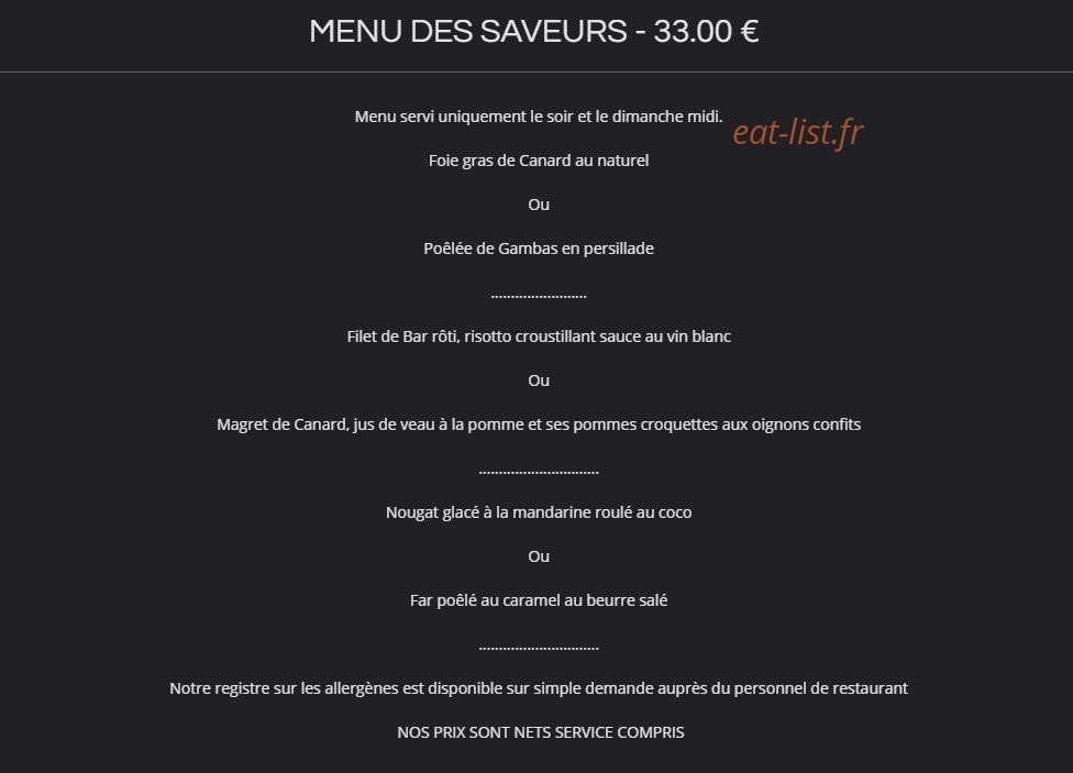 Restaurant D'hourtin — carte page 2