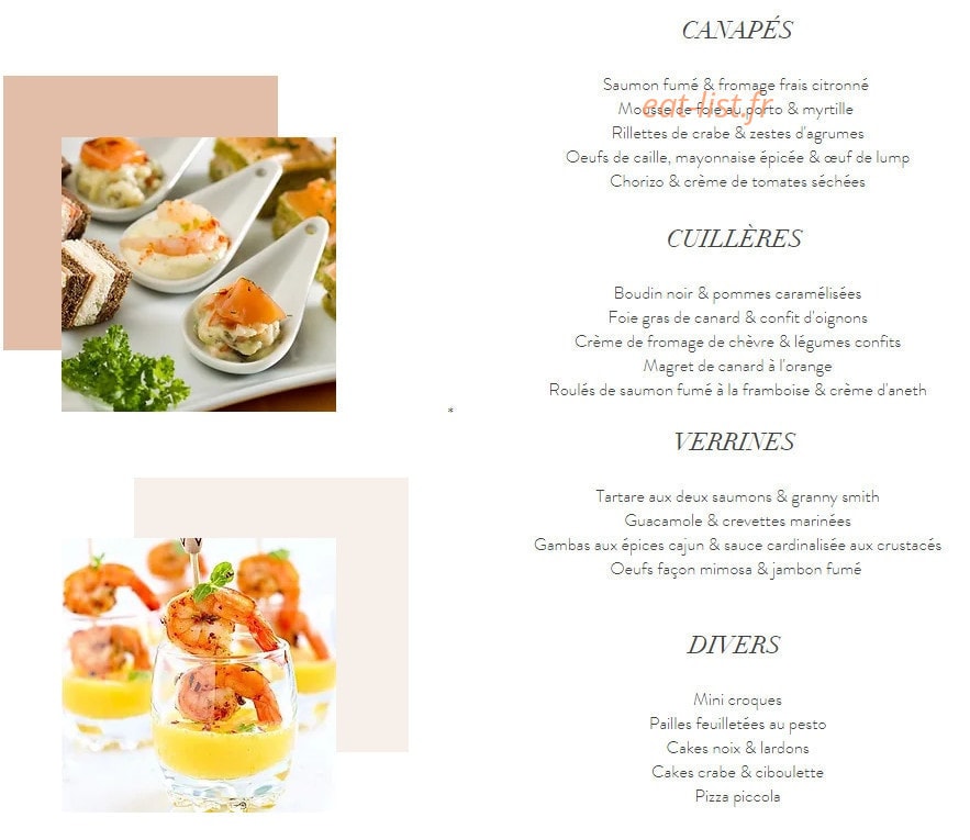 Tara Traiteur — carte page 3