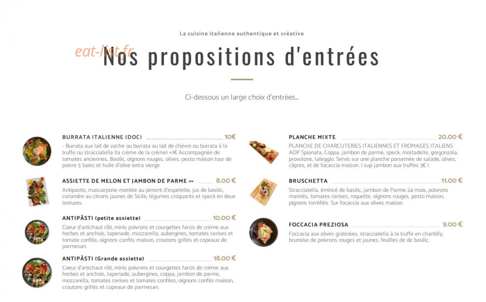 A Tavola — carte page 1