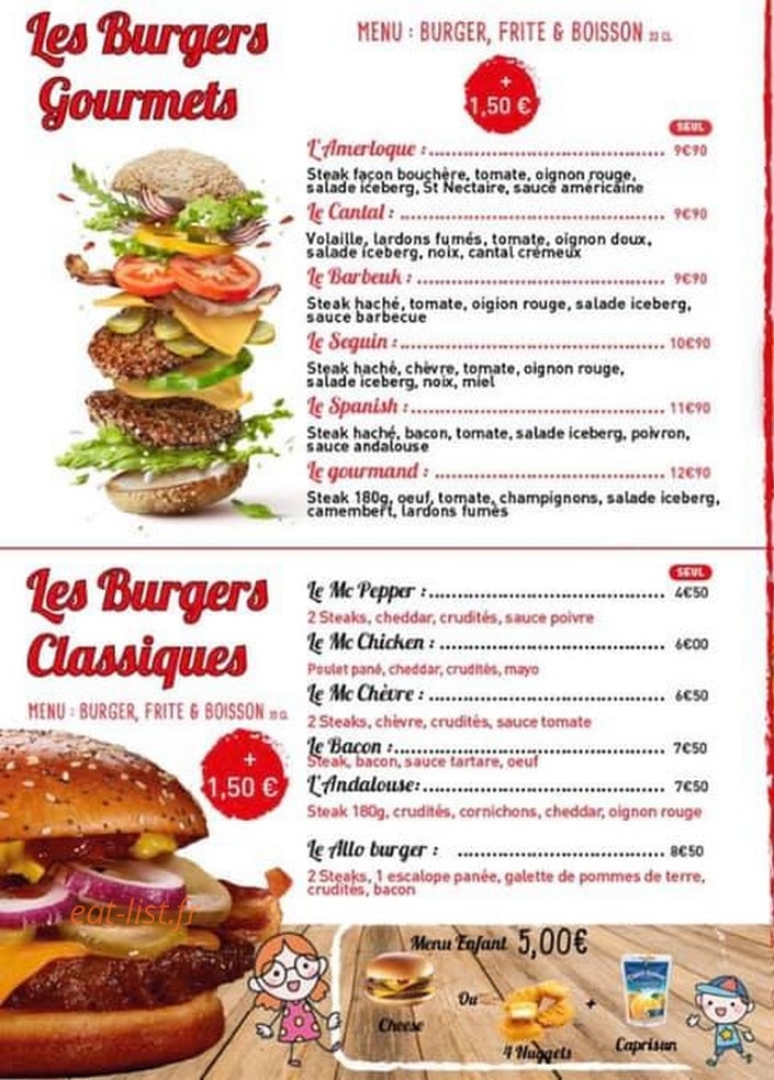 Allo J'ai Faim — carte page 2