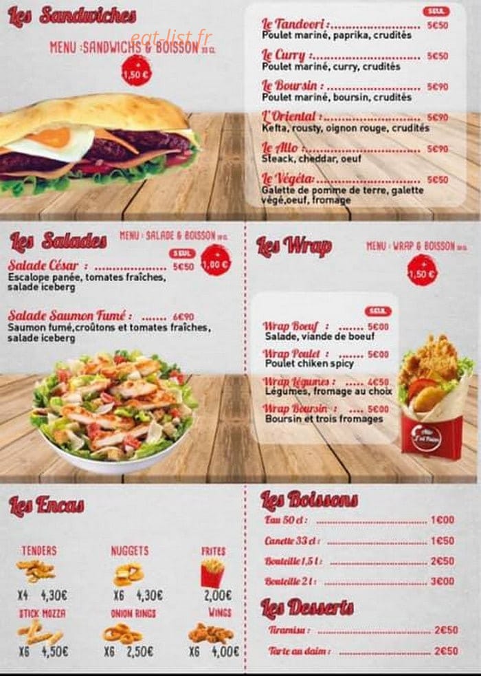 Allo J'ai Faim — carte page 4