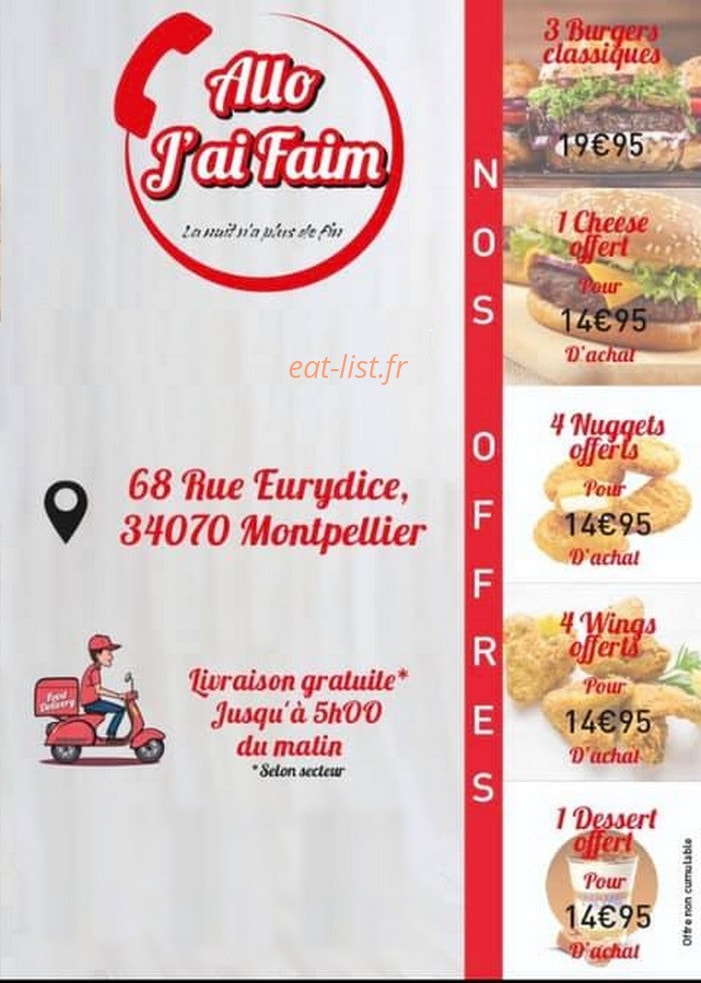 Allo J'ai Faim — carte page 1