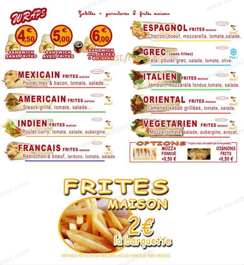 Allo Saveurs — carte page 1