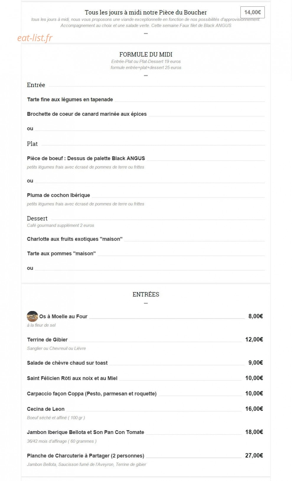 Angus & Bacchus — carte page 1