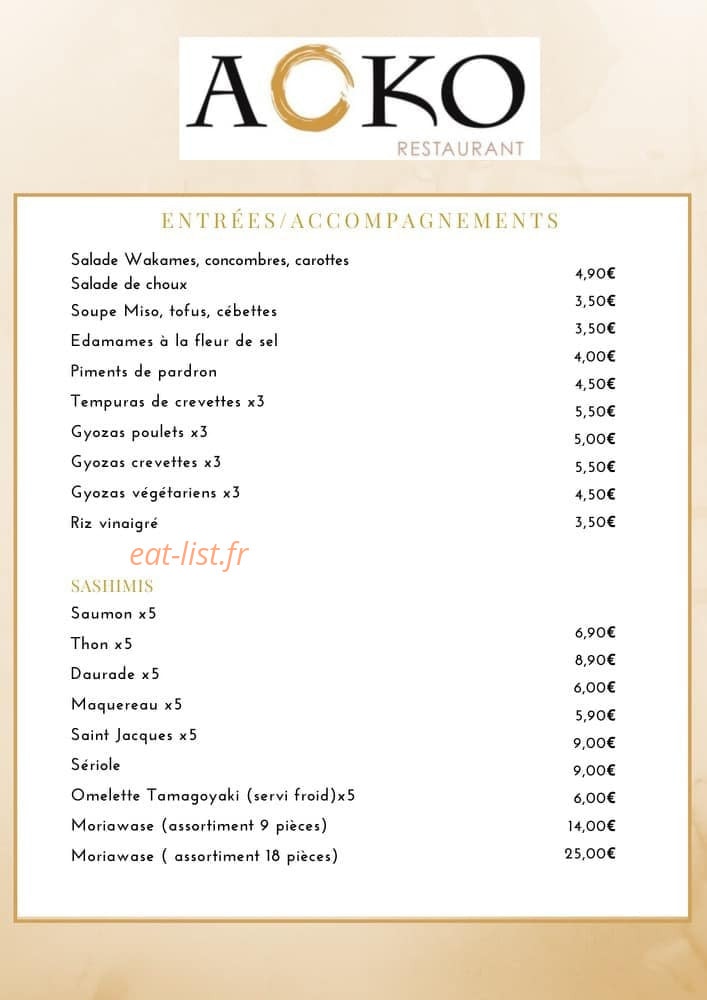 Aoko — carte page 1