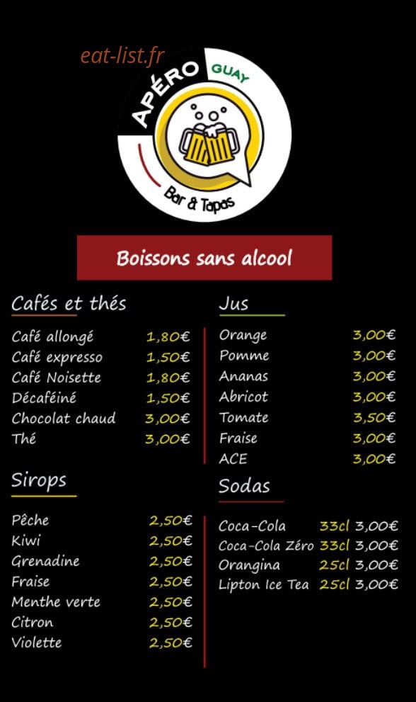 Apéro Guay — carte page 4