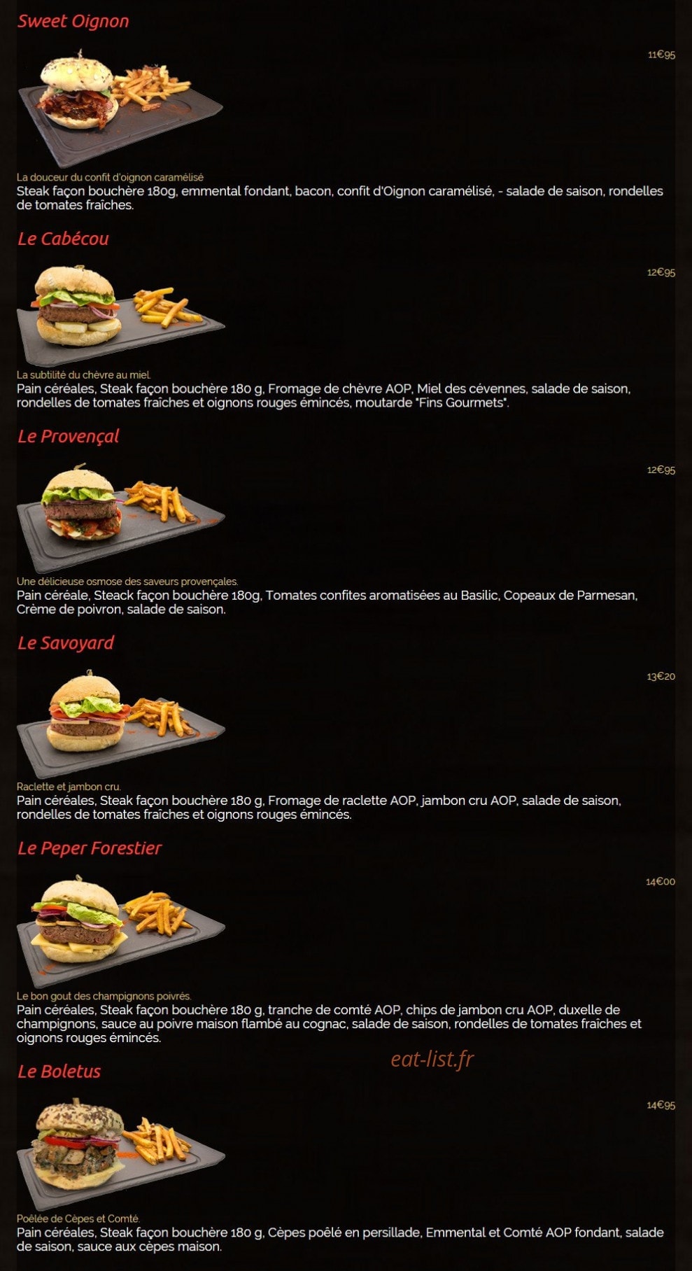 Art Burger — carte page 2