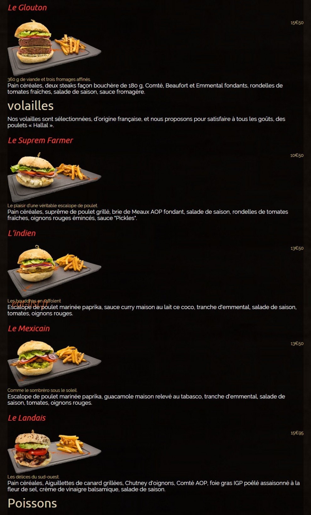 Art Burger — carte page 3