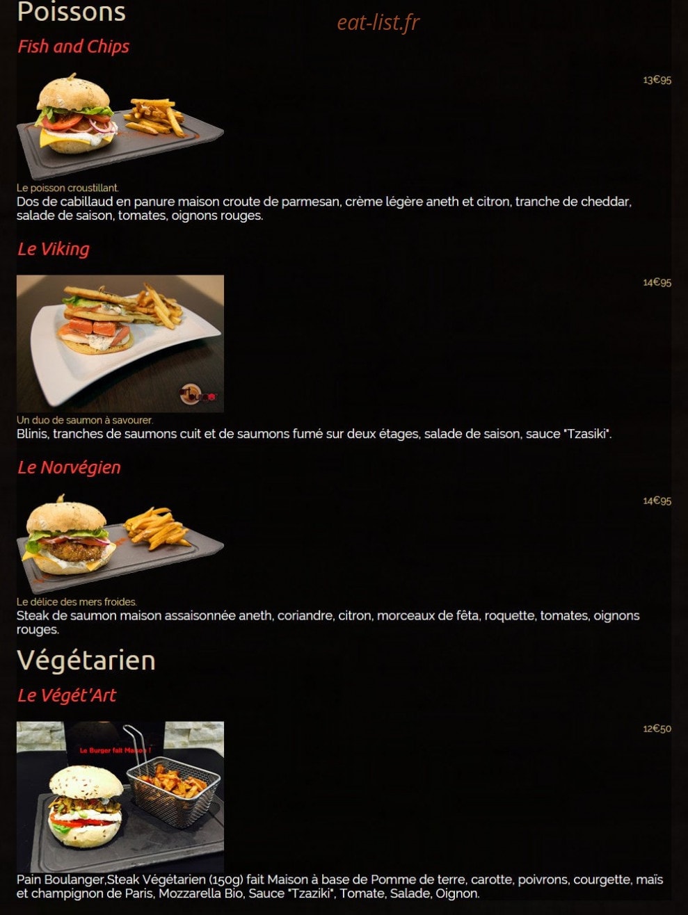 Art Burger — carte page 4