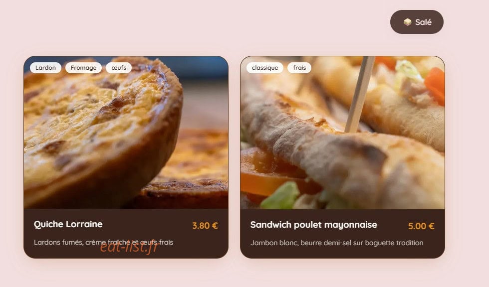 Au fournil d 'Adam — carte page 1