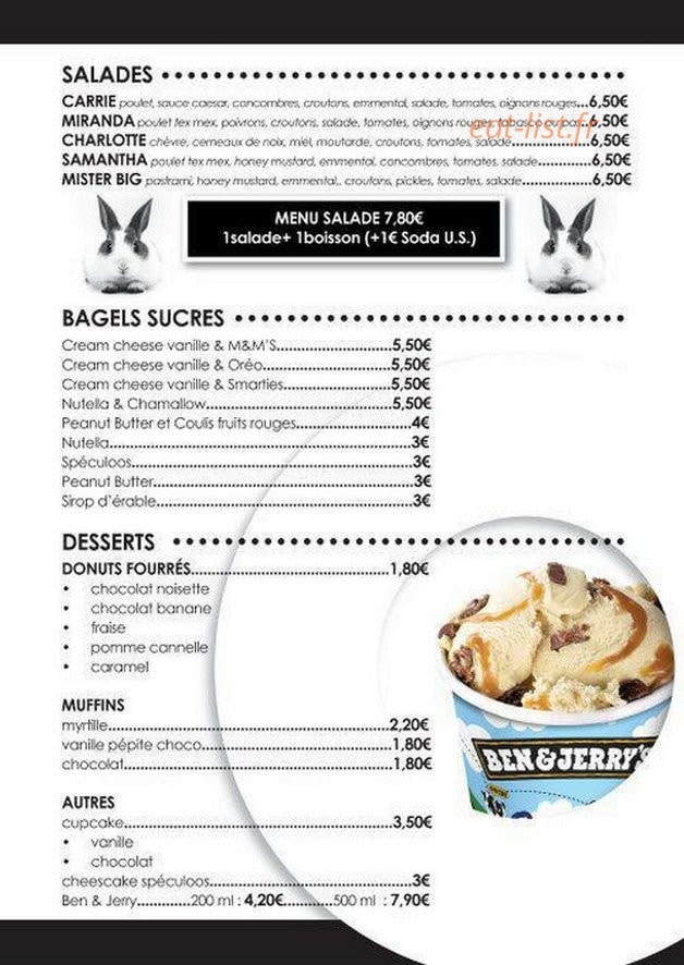 Bagel&U — carte page 2