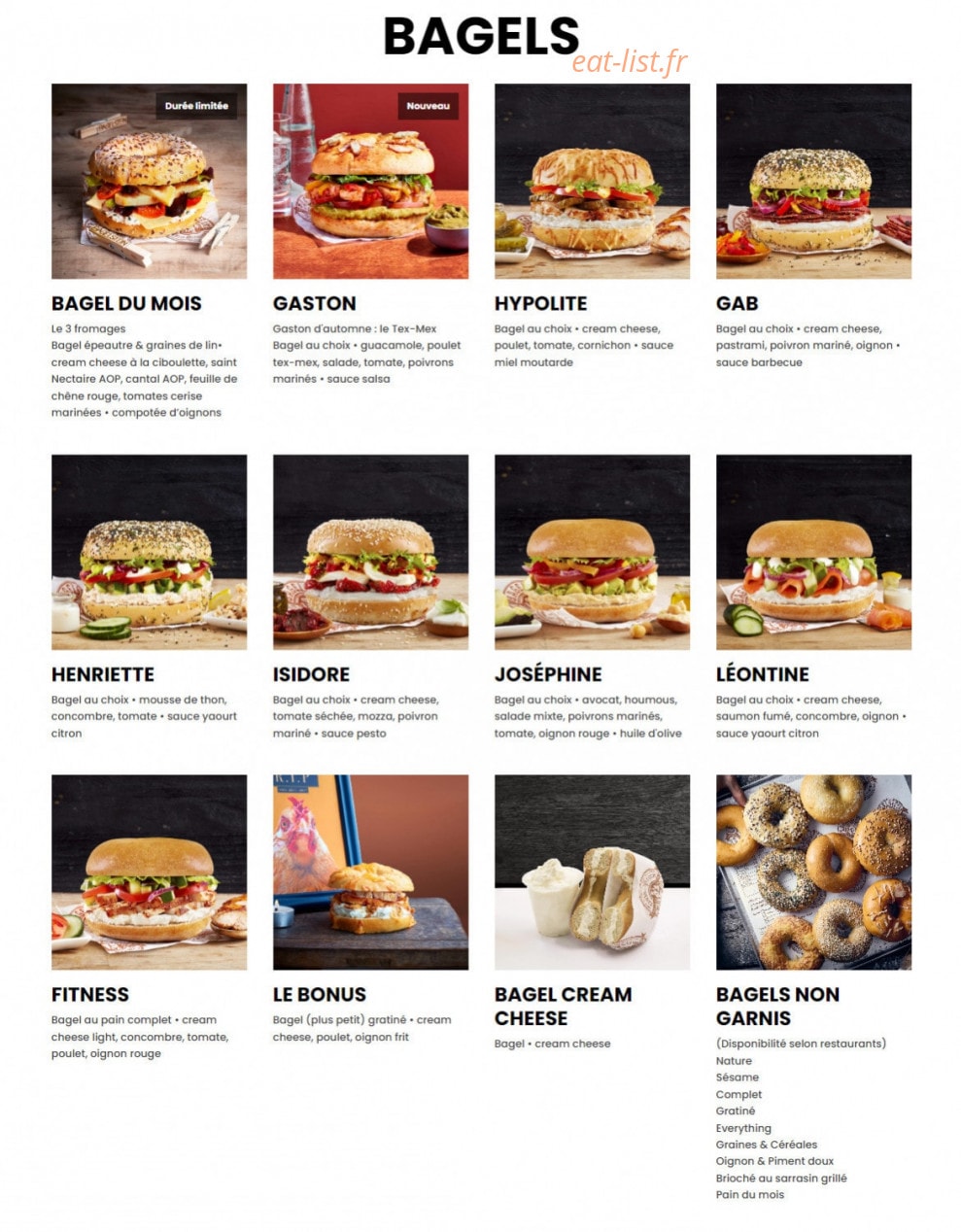 Bagelstein — carte page 1
