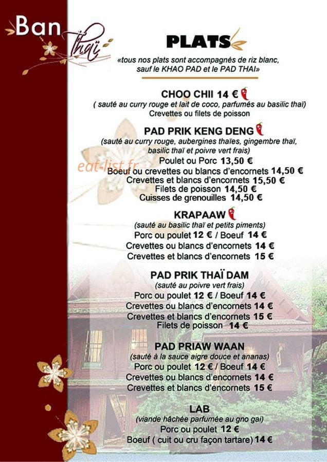 Ban Thai — carte page 9