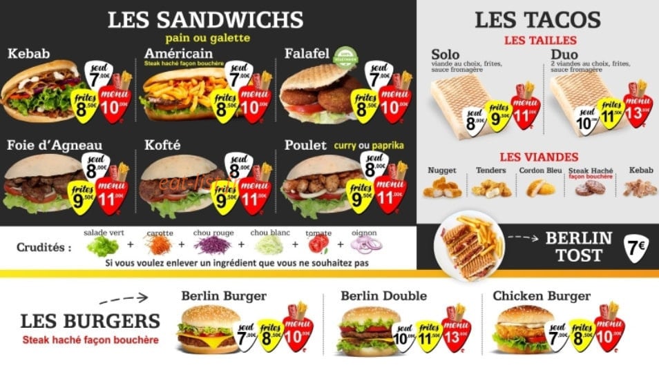 Berlin's Kebab — carte page 2
